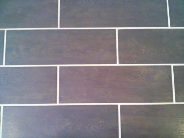 Matte honed tile with clean grout lines